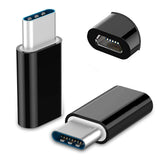 Coiled USB Cable Charger Cord Micro-USB to USB-C Adapter Power Wire Sync Black - ZDK81