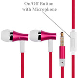 Hi-fi Sound Headphones 3.5mm Earphones -Metal Earbuds - Red - Fonus D27