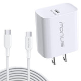 18W PD Home Charger Fast Type-C 10ft Long Cable Quick Power Adapter - ZDE03