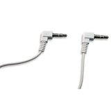 3.5mm Audio Cable Aux-in Car Stereo Speaker Cord - Right Angle - Coiled - White - Fonus G49