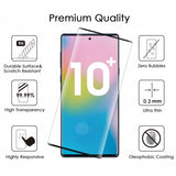 Samsung Galaxy Note 10 Plus - Tempered Glass Screen Protector - 3D Curved - Full Cover - Fingerprint Unlock