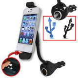 Car Mount for Lighter DC Charger - Lightning - Dual USB Port and Extra Socket - Fonus C95