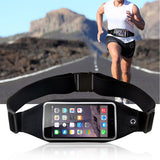 Waist Bag Sports Running Cover - Touch Screen Window - M - Reflective - Black - Fonus M55
