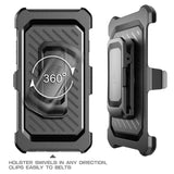 Hybrid Case Rugged Holster Swivel Belt Clip - Built-in Screen Protector - Black - Selna N33 124-5