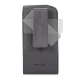 Leather Case Belt Clip Swivel Holster - Vertical Cover - LCASE22 - Black - Fonus E58