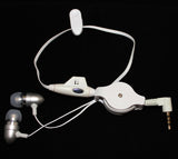 Retractable Earphones 3.5mm Headphones - Metal Earbuds - Silver - Xenda B74