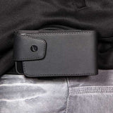 Fonus Black Vertical Leather Case Cover Pouch with Swivel Belt Clip - S5 Size - Black - Fonus C93