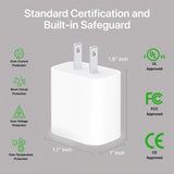 18W USB-C Fast PD Wall Charger 6ft Type-C Cable - Fonus J09
