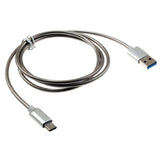 3ft USB-C Cable Charger Cord - Metal - Silver - Fonus E72