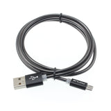 3ft Micro USB Cable Charger Cord - Metal - Black - Fonus E78