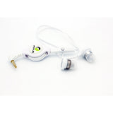 Retractable Earphones 3.5mm Headphones - In-Ear Earbuds - White - Fonus B72
