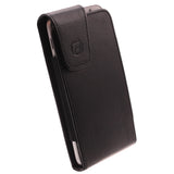 Fonus Black Vertical Leather Case Cover Pouch with Swivel Belt Clip - S5 Size - Black - Fonus C93 179-1