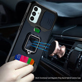 Hybrid Case Cover Metal Ring Kickstand Card Slot Shockproof Armor - ZDY35