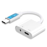 TYPE-C Headphones Adapter Earphone Jack Charger Port Splitter USB-C - White - Fonus - G27