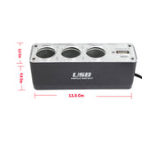 3-Port 12V DC Socket Car Charger Adapter Splitter USB Port - Fonus D83