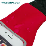 Waist Bag Sports Running Cover - Touch Screen Window - M - Reflective - Red - Fonus E48
