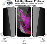 Belt Clip Case and 3 Pack Privacy Screen Protector Swivel Holster Tempered Glass Kickstand Cover Anti-Spy Anti-Peep - ZDD13+3G28