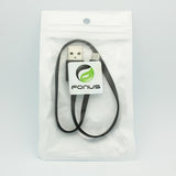 Short Micro USB Cable Charger Cord - Flat - Black - Fonus C29