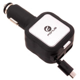 Retractable Car Charger 2-Port USB - MicroUSB - Fonus M89