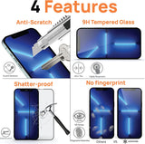 Belt Clip Case and 3 Pack Screen Protector Swivel Holster Tempered Glass Kickstand Cover 9H Hardness Anti-Glare - ZDA12+3Z32