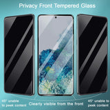 2 Pack Privacy Screen Protector Tempered Glass Anti-Spy 9H Hardness Anti-Peep 3D Edge  - ZD2SP80 2320-2