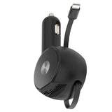 30W Car Charger Retractable 3 Amp Type-C 2-Port USB Fast Charge   - ZDK38 2241-4