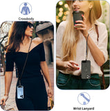 Black 2 Pack Phone Lanyard Holder Adjustable 1 Pcs Neck Straps 1 Pcs Wrist Straps For Phone Cases  - ZDXW273 2634-6