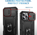 Hybrid Case Cover Metal Ring Lens Protects Kickstand Shockproof Armor  - ZDXW110 2458-4