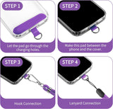 Purple 2 Pack Phone Lanyard  Adjustable Holder 1 Pcs Neck Straps 1 Pcs Wrist Straps For Phone Cases   - ZDXW274 2635-3