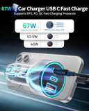  Quick Car Charger  67W 3-Port USB Cable Type-C PD Power Adapter  - ZDXW279 2640-2