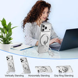 Metal Magnetic Ring Phone Holder Kickstand Folding Desk Stand Silver Color  - ZDXW220 2570-7
