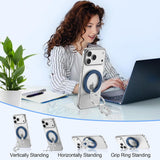 Metal Magnetic Ring Phone Holder  Blue Kickstand Folding Desk Stand  - ZDXW218 2568-7