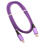  Purple 3ft PD Cable  USB-C Fast Charger Power Wire TYPE-C Braided  - ZDR52 2164-6