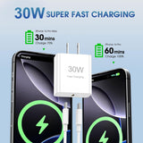 3 Pack 30 Fast Home Charger PD Type-C 3 Pack 6ft USB-C Cable Quick Power Adapter  - ZDXW232 2588-2