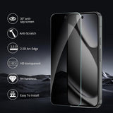 2 Pack Privacy Screen Protector Tempered Glass Anti-Spy Anti-Peep 9H Hardness 3D Edge  - ZD2SP94 2455-3
