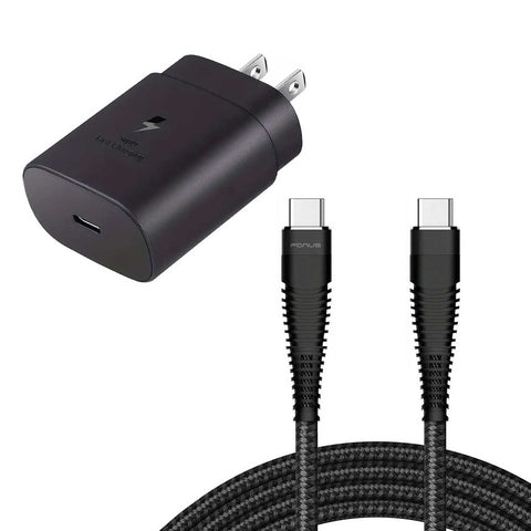 25W Fast Home Charger 6ft Long USB-C Cable PD Type-C Power Adapter Cord Wall AC Plug  - ZDG37 2230-1