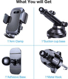 Car Mount Windshield Air Vent Adhesive Base Phone Holder Glass Cradle  - ZDXW214 2564-11
