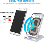 Wireless Charger 10W Fast Stand Detachable  2-Coils   Charging Pad   - ZDZS40 2130-6