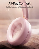 Pink Wireless Headphones Foldable Headset w Mic Earphones Earbuds  - ZDXW269 2630-5
