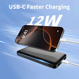 2 Pack 10000mAh Power Bank Backup Battery Portable Charger LED Indicators 2-Port USB 1-Port USB-C  - ZDXW242 2598-2