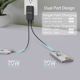 45W Wall Charger Adaptive Fast 2 USB-C Port Power Adapter Foldable Plug   - ZDXW191 2541-4