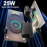 3 Pack 25W Fast Home Charger PD Type-C 3 Pack 6ft USB-C Cable Quick Power Adapter  - ZDXW228 2583-2