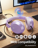 Purple Wireless Headphones  Foldable Headset w Mic Earphones Earbuds  - ZDXW268 2629-6