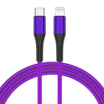  Purple 3ft PD Cable  USB-C Fast Charger Power Wire TYPE-C Braided  - ZDR52 2164-1