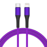  Purple 3ft PD Cable  USB-C Fast Charger Power Wire TYPE-C Braided  - ZDR52 2164-1