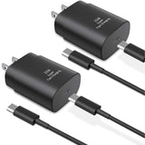 2 Pack 25W Fast Home Charger PD Type-C 2 Pack 6ft USB-C Cable Quick Power Adapter  - ZDXW187 2536-1