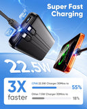 15000mAh Power Bank  22.5W PD Fast Charge  Backup Battery Portable Charger Built-in Cable LED Display  - ZDXW239 2595-5