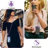 Purple 2 Pack Phone Lanyard  Adjustable Holder 1 Pcs Neck Straps 1 Pcs Wrist Straps For Phone Cases   - ZDXW274 2635-5