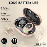 Pink Wireless Ear-hook Earphones Bluetooth Earbuds Over the Ear Headphones True Stereo Charging Case Hands-free  - ZDXW267 2628-3