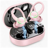 Pink Wireless Ear-hook Earphones Bluetooth Earbuds Over the Ear Headphones True Stereo Charging Case Hands-free  - ZDXW267 2628-1
